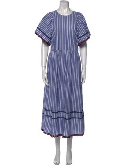 Pre-owned Rhode Striped Long Dress In Blue