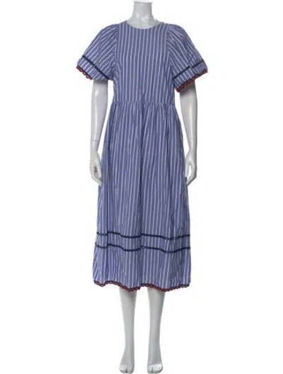 Pre-owned Rhode Striped Long Dress In Blue