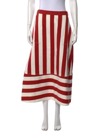 Pre-owned Rhode Striped Long Skirt In Red/white