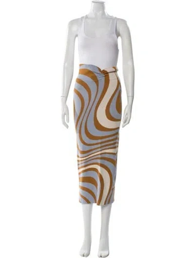 Pre-owned Rhode Striped Midi Length Skirt In Neutral