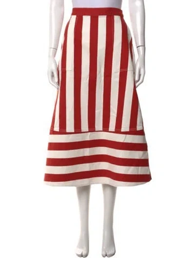 Pre-owned Rhode Striped Midi Length Skirt In Red/white