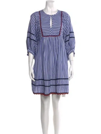 Pre-owned Rhode Striped Mini Dress In Blue