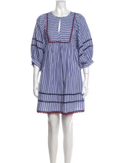 Pre-owned Rhode Striped Mini Dress In Blue