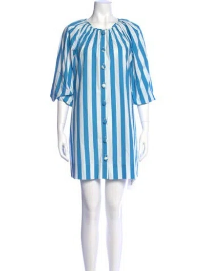 Pre-owned Rhode Striped Mini Dress In Blue