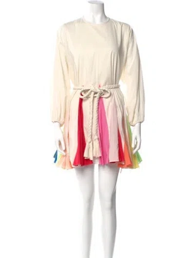 Pre-owned Rhode Striped Mini Dress In Neutral