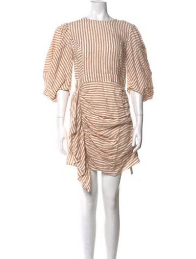 Pre-owned Rhode Striped Mini Dress In Neutral