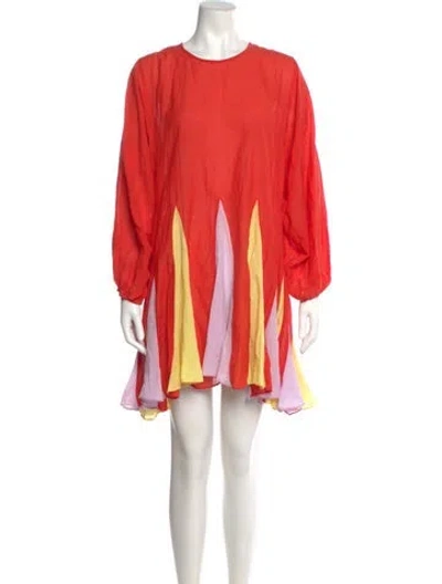 Pre-owned Rhode Striped Mini Dress In Orange