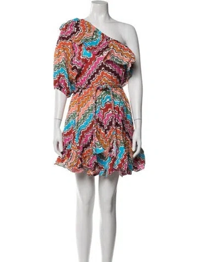 Pre-owned Rhode Striped Mini Dress In Orange