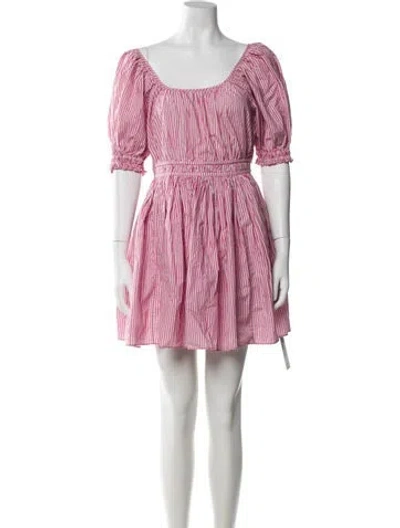 Pre-owned Rhode Striped Mini Dress In Pink