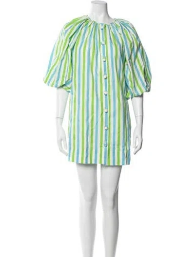 Pre-owned Rhode Striped Mini Dress In White