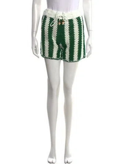 Pre-owned Rhode Striped Mini Shorts In White