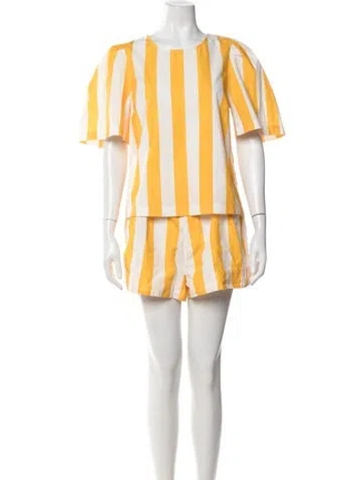 Pre-owned Rhode Striped Short Set W/ Tags In Neutral