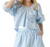 Rhode Tammy Top In Sky Heart Eyelet In Multi