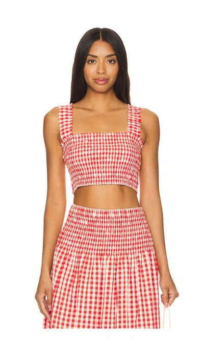 Rhode Tanya Top In Scarlet Toulouse Gingham