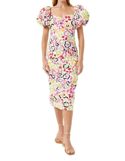 Rhode Tessa Ruched Cotton Dress In Multi