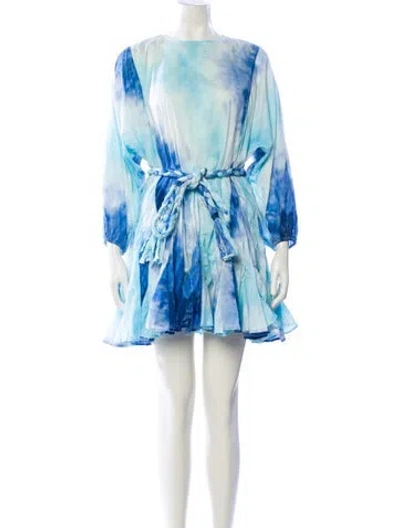 Pre-owned Rhode Tie-dye Print Mini Dress In Blue
