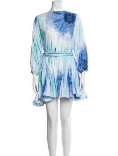 Pre-owned Rhode Tie-dye Print Mini Dress In Blue