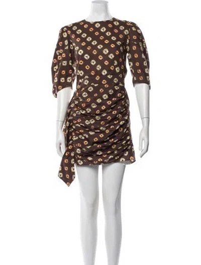 Pre-owned Rhode Tie-dye Print Mini Dress In Brown