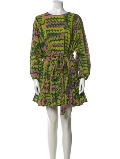 Pre-owned Rhode Tie-dye Print Mini Dress In Green