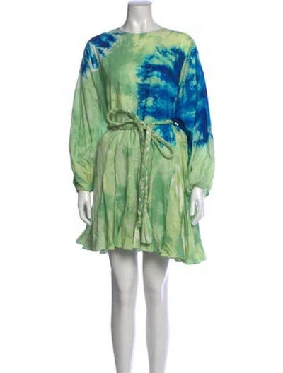 Pre-owned Rhode Tie-dye Print Mini Dress In Green
