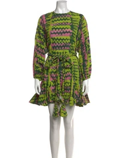 Pre-owned Rhode Tie-dye Print Mini Dress In Green