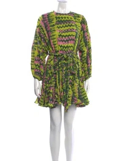 Pre-owned Rhode Tie-dye Print Mini Dress In Green