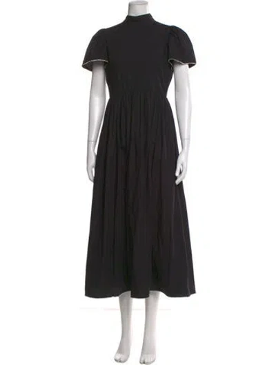 Pre-owned Rhode Turtleneck Long Dress In Black