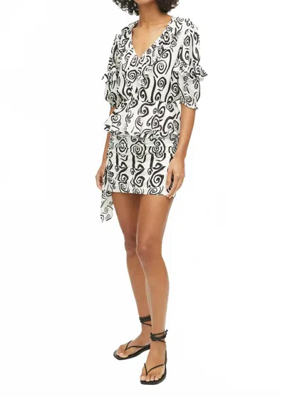 Rhode Venus Double Ruffled V-neck Top In Dreamer In Multi