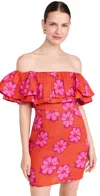 Rhode Vivi Off-the-shoulder Dress In Scarlet Bombay Bloom