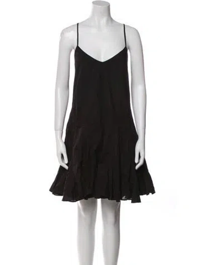 Pre-owned Rhode V-neck Knee-length Dress In Black