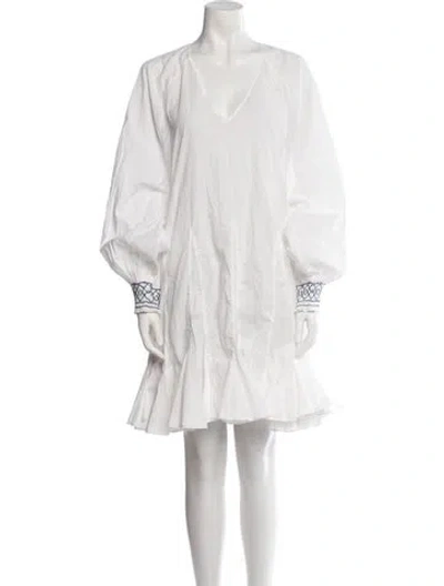 Pre-owned Rhode V-neck Knee-length Dress In Multi