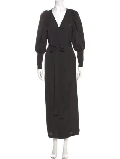 Pre-owned Rhode V-neck Long Dress In Green