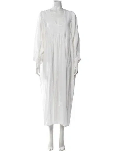 Pre-owned Rhode V-neck Long Dress W/ Tags In Neutrals