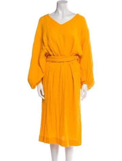 Pre-owned Rhode V-neck Long Dress W/ Tags In Yellow