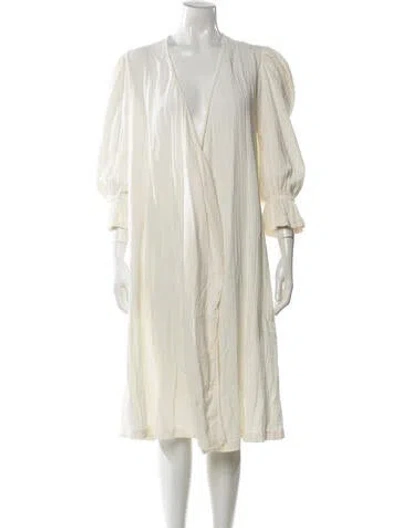 Pre-owned Rhode V-neck Midi Length Dress In Neutral