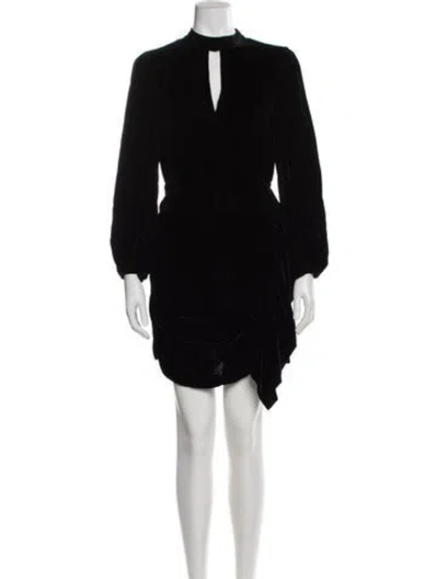 Pre-owned Rhode V-neck Mini Dress In Black