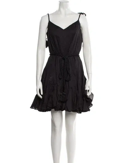 Pre-owned Rhode V-neck Mini Dress In Black