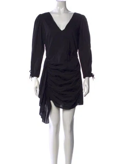 Pre-owned Rhode V-neck Mini Dress In Black