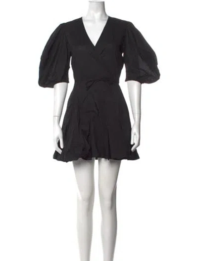 Pre-owned Rhode V-neck Mini Dress In Black