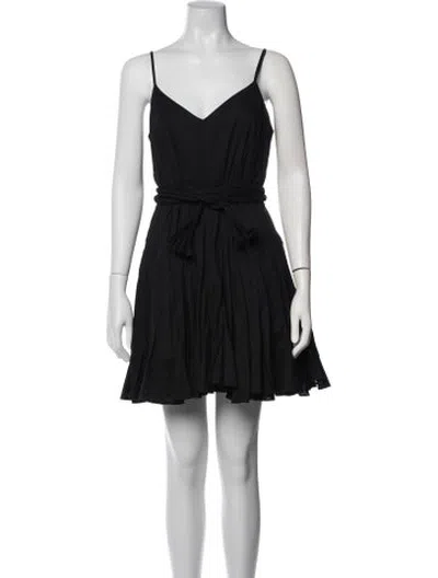 Pre-owned Rhode V-neck Mini Dress In Black