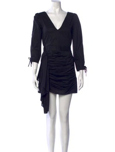 Pre-owned Rhode V-neck Mini Dress In Black
