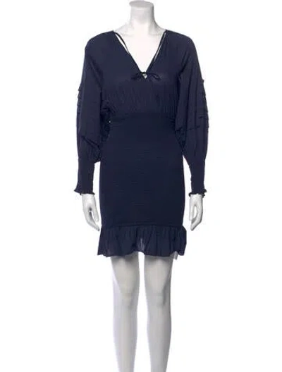 Pre-owned Rhode V-neck Mini Dress In Blue