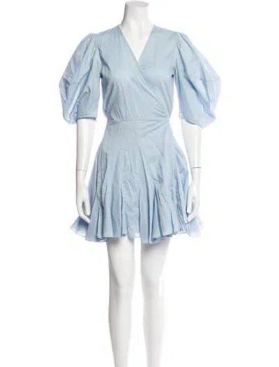Pre-owned Rhode V-neck Mini Dress In Blue
