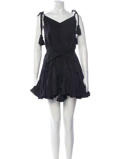 Pre-owned Rhode V-neck Mini Dress In Blue