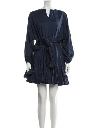 Pre-owned Rhode V-neck Mini Dress In Blue