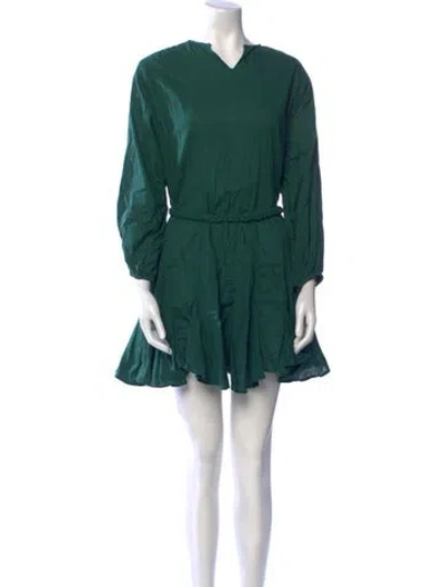 Pre-owned Rhode V-neck Mini Dress In Green