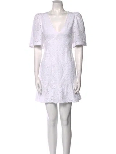 Pre-owned Rhode V-neck Mini Dress In Neutral