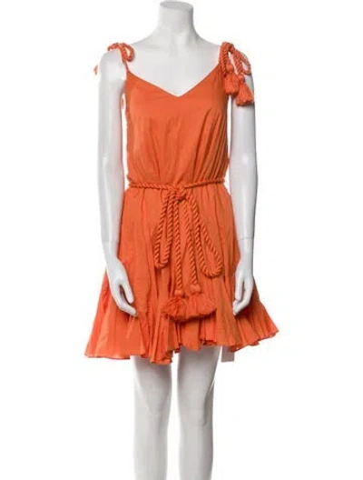 Pre-owned Rhode V-neck Mini Dress In Orange