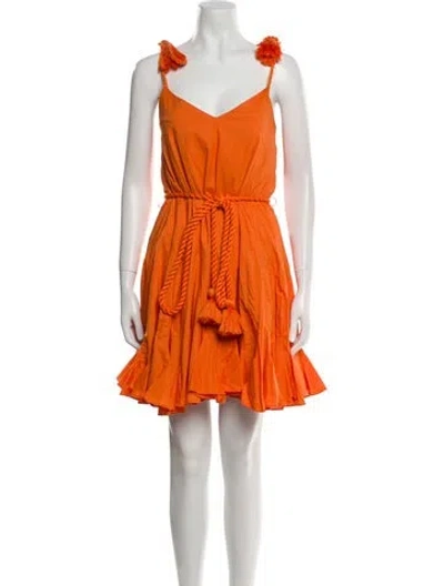 Pre-owned Rhode V-neck Mini Dress In Orange