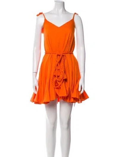 Pre-owned Rhode V-neck Mini Dress In Orange